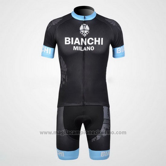 2012 Abbigliamento Ciclismo Bianchi Nero e Azzurro Manica Corta e Salopette