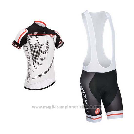 2014 Abbigliamento Ciclismo Castelli Nero e Grigio Manica Corta e Salopette