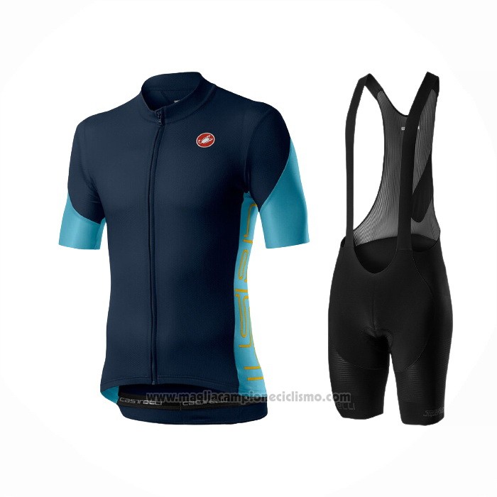 2021 Abbigliamento Ciclismo Castelli Spento Blu Manica Corta e Salopette