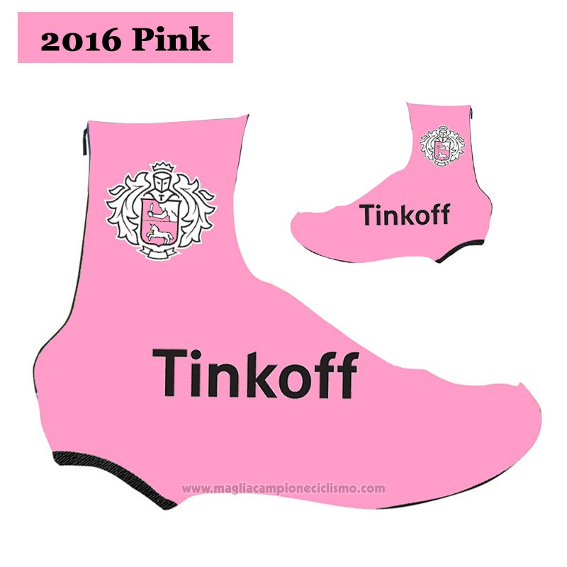 2016 Saxo Bank Tinkoff Copriscarpe Ciclismo Rosa