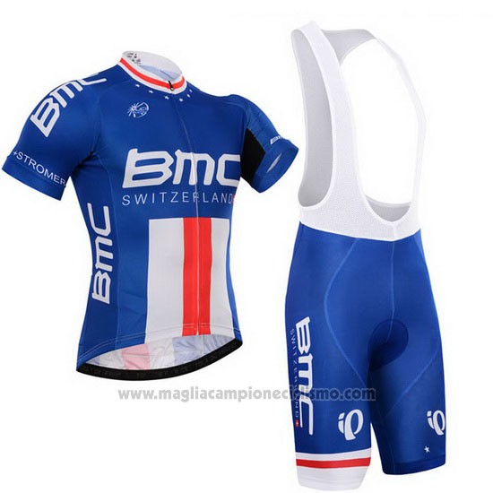 2015 Abbigliamento Ciclismo BMC Campione Stati Uniti Blu Manica Corta e  Salopette