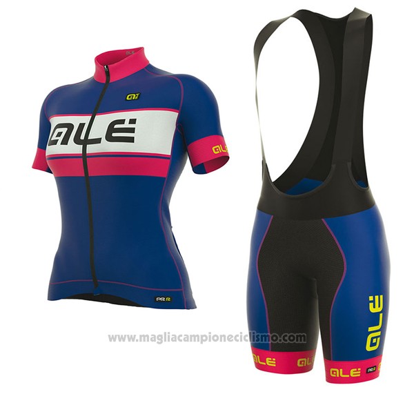 2017 Abbigliamento Ciclismo Donne ALE Graphics Prr Bermuda Rosa e Blu Manica Corta e Salopette