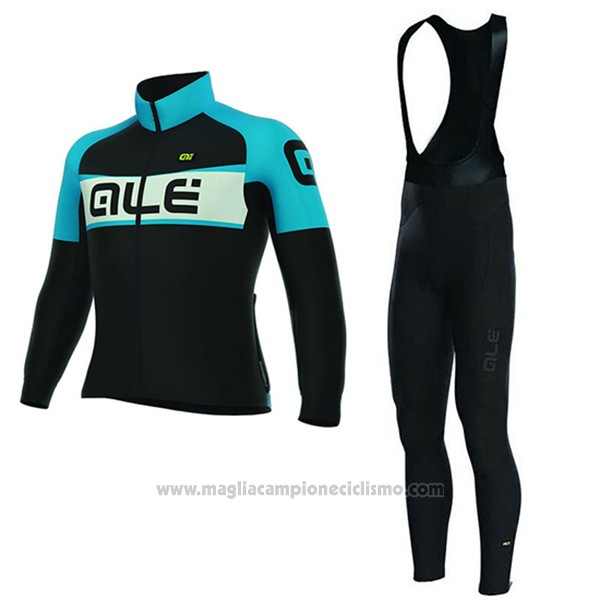 2017 Abbigliamento Ciclismo Donne ALE Nero e Blu Manica Lunga e Salopette