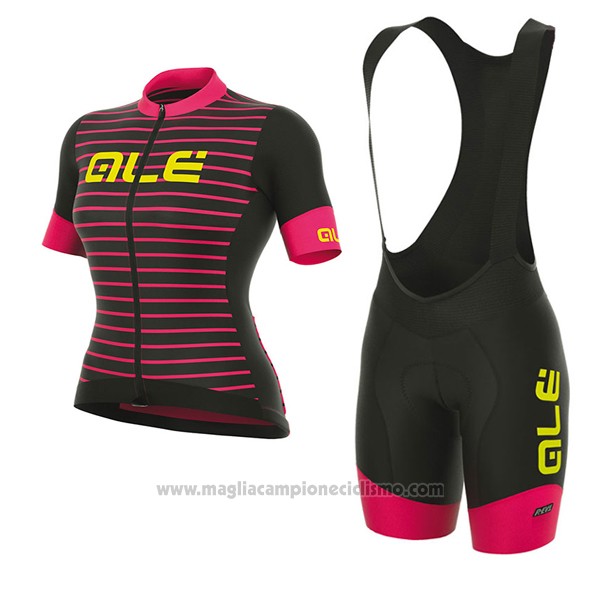 2017 Abbigliamento Ciclismo Donne ALE R-ev1 Marina Rosso e Nero Manica Corta e Salopette