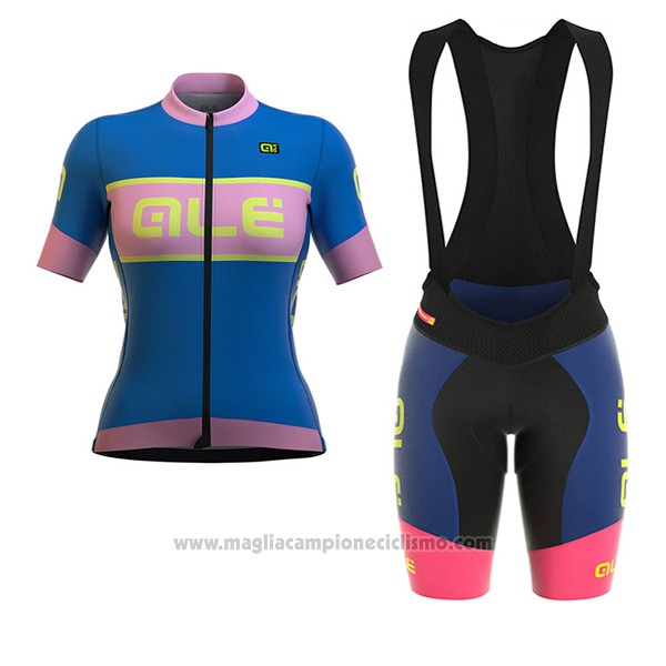 2017 Abbigliamento Ciclismo Donne ALE R-ev1 Master Blu Manica Corta e Salopette