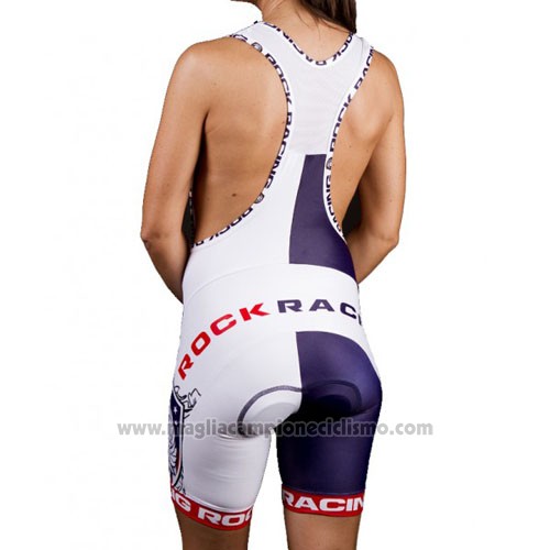 2016 Abbigliamento Ciclismo Rock Racing Bianco e Blu Manica Corta e Salopette