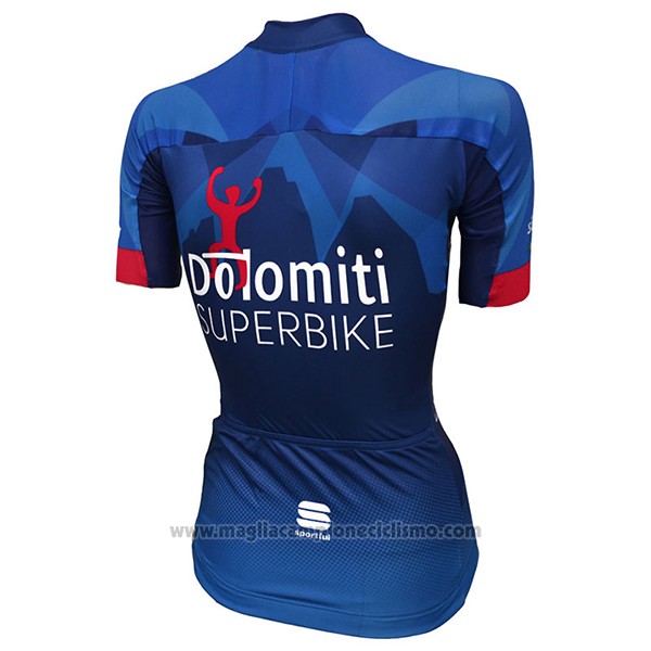 2017 Abbigliamento Ciclismo Donne Dotomini Superbike Blu Manica Corta e Salopette
