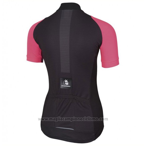 2017 Abbigliamento Ciclismo Donne Etxeondo Neo Nero e Rosa Manica Corta e Salopette