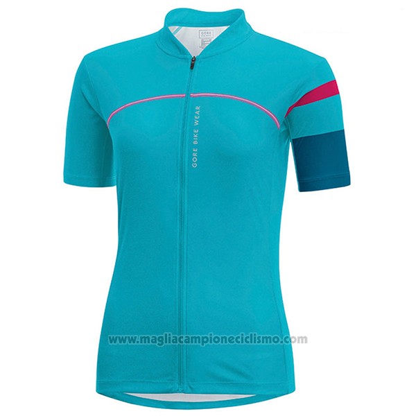 2017 Abbigliamento Ciclismo Donne Gore Bike Wear Azzurro Manica Corta e Salopette