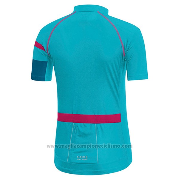 2017 Abbigliamento Ciclismo Donne Gore Bike Wear Azzurro Manica Corta e Salopette