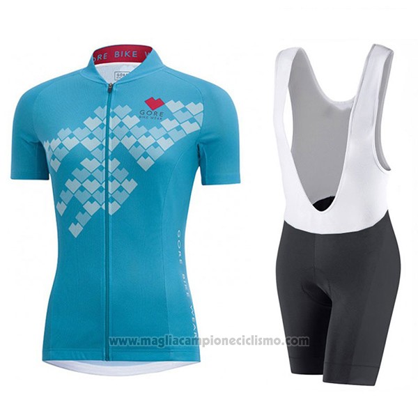 2017 Abbigliamento Ciclismo Donne Gore Element Digi Cereste Manica Corta e Salopette