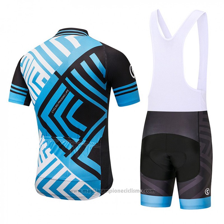 2018 Abbigliamento Ciclismo CPL Nero e Blu Manica Corta e Salopette