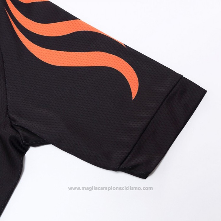 2018 Abbigliamento Ciclismo Snovaky Nero e Arancione Manica Corta e Salopette