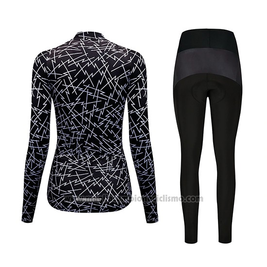 2019 Abbigliamento Ciclismo Donne Dirty Snow Nero Manica Lunga e Salopette