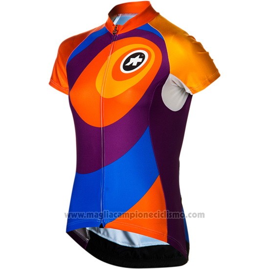 2016 Abbigliamento Ciclismo Donne Assos Arancione e Blu Manica Corta e Salopette