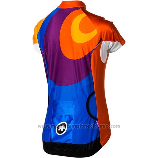 2016 Abbigliamento Ciclismo Donne Assos Arancione e Blu Manica Corta e Salopette