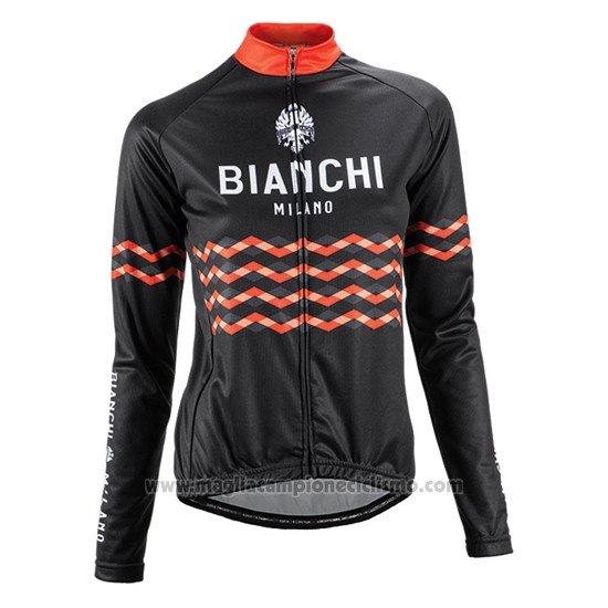2016 Abbigliamento Ciclismo Donne Bianchi Nero e Arancione Manica Lunga e Salopette
