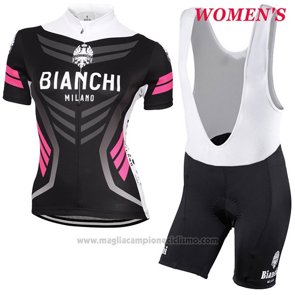 2017 Abbigliamento Ciclismo Donne Bianchi Nero Manica Corta e Salopette