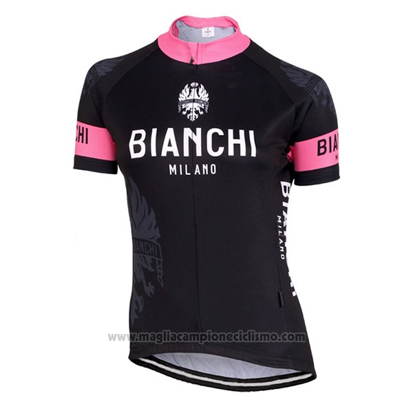 2017 Abbigliamento Ciclismo Donne Bianchi Nero e Rosa Manica Corta e Salopette