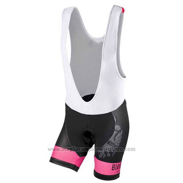 2017 Abbigliamento Ciclismo Donne Bianchi Nero e Rosa Manica Corta e Salopette