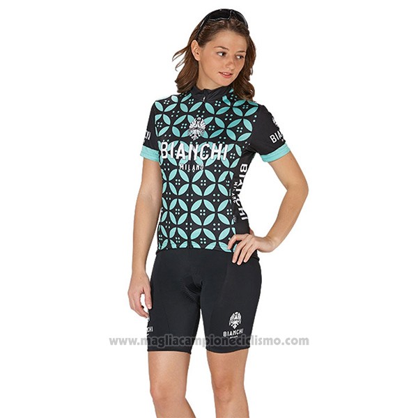 2017 Abbigliamento Ciclismo Donne Bianchi Verde Manica Corta e Salopette