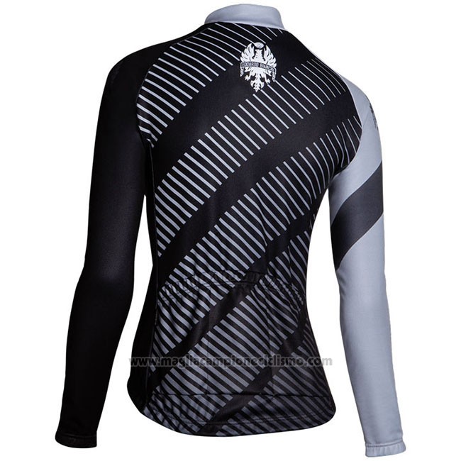 Abbigliamento Ciclismo Donne Bianchi Milano Catria Nero Grigio Manica Lunga e Salopette