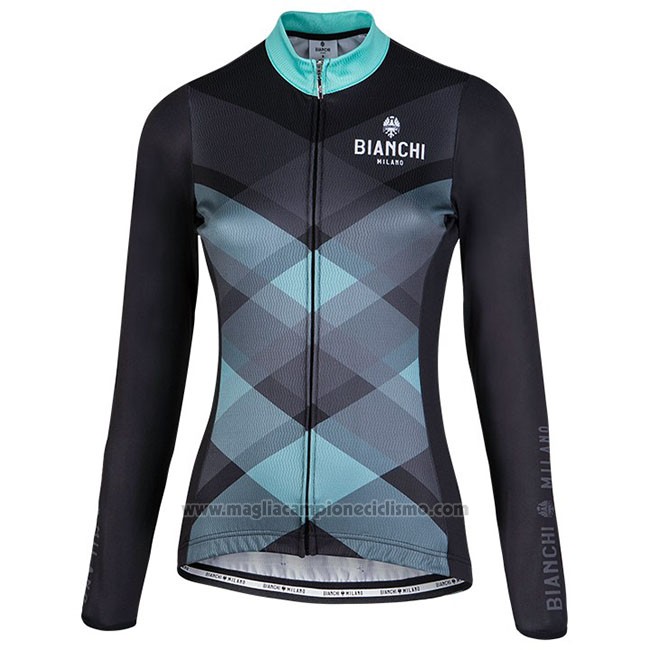 Abbigliamento Ciclismo Donne Bianchi Milano Cornedo Nero Blu Manica Lunga e Salopette