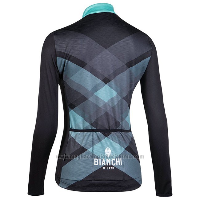 Abbigliamento Ciclismo Donne Bianchi Milano Cornedo Nero Blu Manica Lunga e Salopette