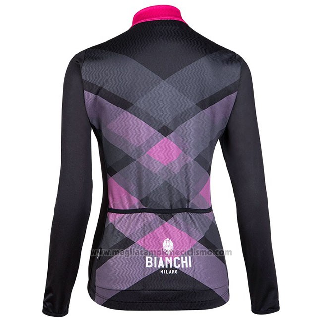 Abbigliamento Ciclismo Donne Bianchi Milano Cornedo Nero Rosa Manica Lunga e Salopette