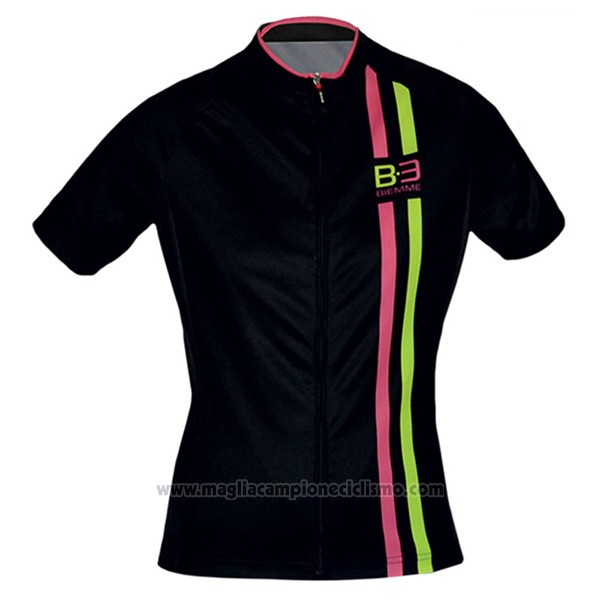 2017 Abbigliamento Ciclismo Donne Biemme Nero Manica Corta e Salopette