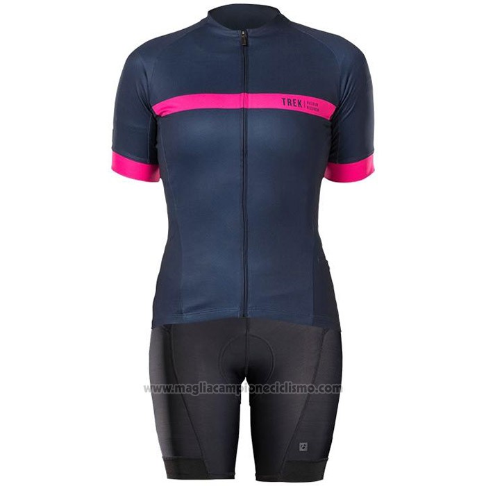 2020 Abbigliamento Ciclismo Donne Bontrage Fuxia Spento Blu Manica Corta e Salopette