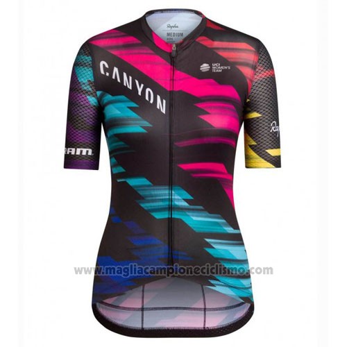 2016 Abbigliamento Ciclismo Donne Canyon Nero e Rosso Manica Corta e Salopette