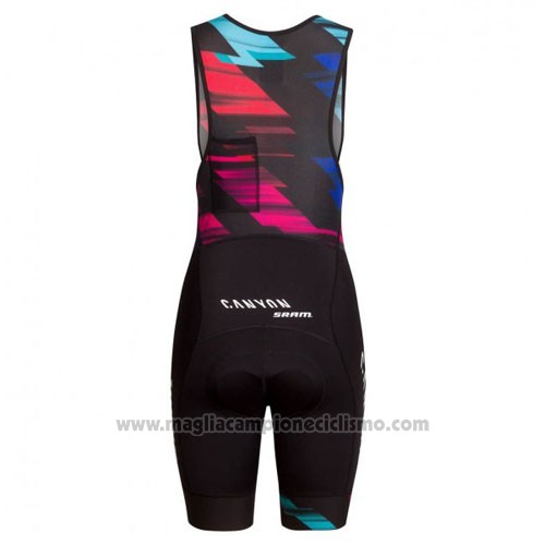 2016 Abbigliamento Ciclismo Donne Canyon Nero e Rosso Manica Corta e Salopette