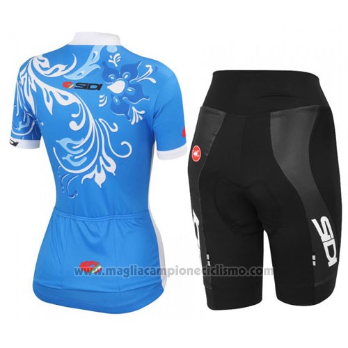 2016 Abbigliamento Ciclismo Castelli Bianco e Blu Manica Corta e Salopette
