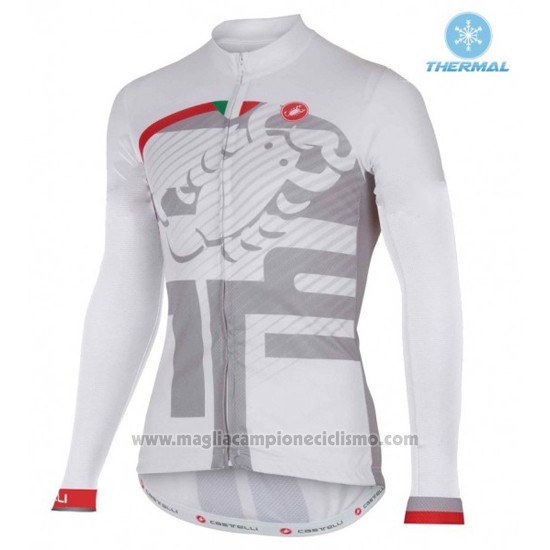 2016 Abbigliamento Ciclismo Donne Castelli Bianco e Rosso Manica Lunga e Salopette