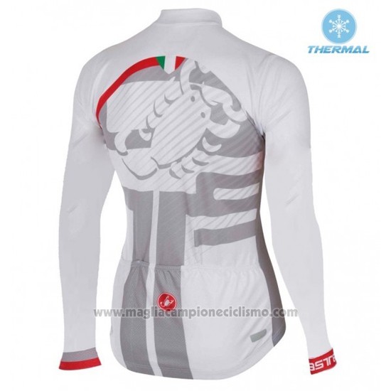 2016 Abbigliamento Ciclismo Donne Castelli Bianco e Rosso Manica Lunga e Salopette
