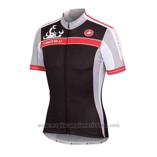 2016 Abbigliamento Ciclismo Donne Castelli Nero e Rosso Manica Corta e Salopette