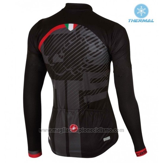 2016 Abbigliamento Ciclismo Donne Castelli Nero e Rosso Manica Lunga e Salopette