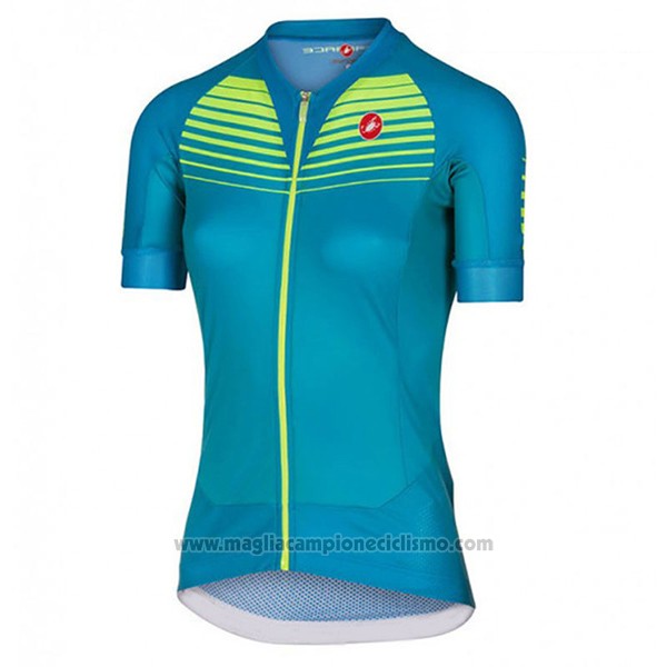 2017 Abbigliamento Ciclismo Donne Castelli Aero Race Verde Manica Corta e Salopette