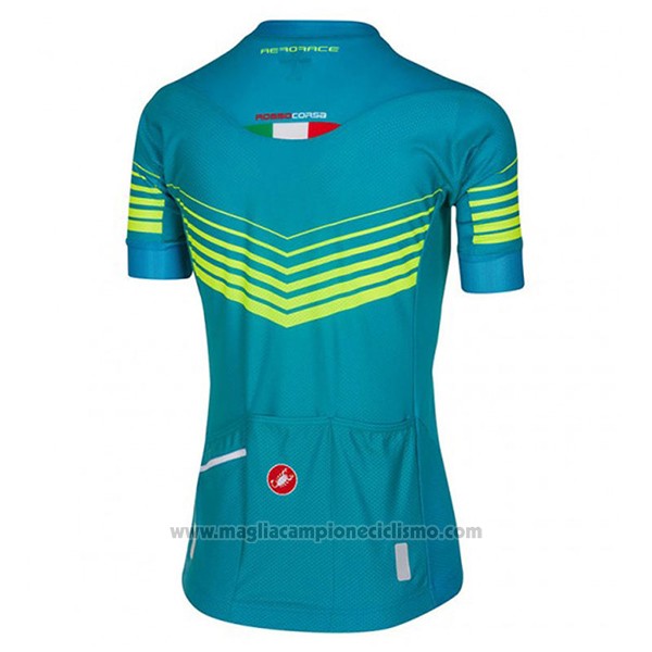 2017 Abbigliamento Ciclismo Donne Castelli Aero Race Verde Manica Corta e Salopette