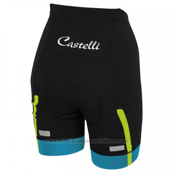 2017 Abbigliamento Ciclismo Donne Castelli Celeste Manica Corta e Salopette
