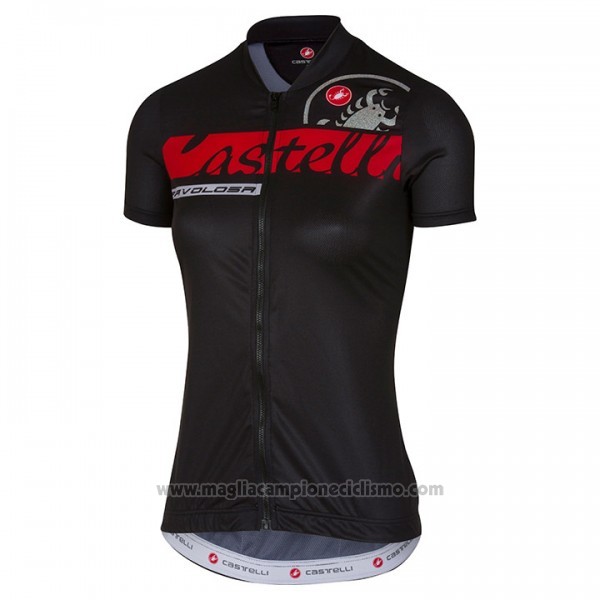 2017 Abbigliamento Ciclismo Donne Castelli Nero Manica Corta e Salopette