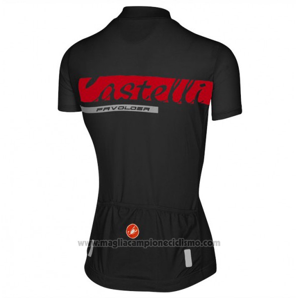 2017 Abbigliamento Ciclismo Donne Castelli Nero Manica Corta e Salopette