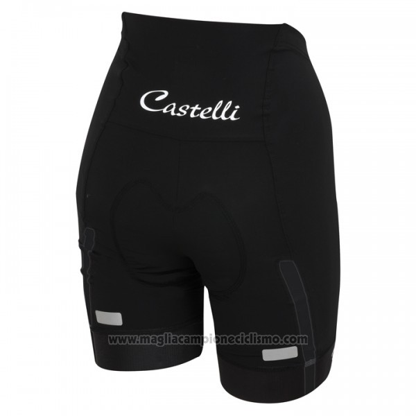 2017 Abbigliamento Ciclismo Donne Castelli Nero Manica Corta e Salopette