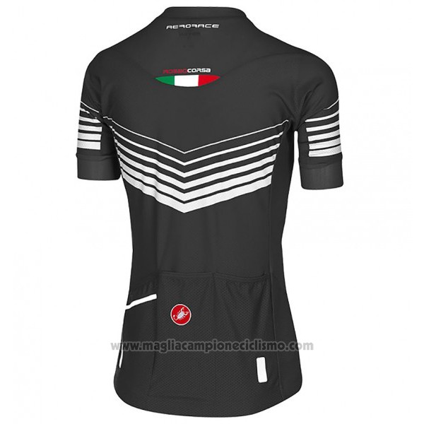 2017 Abbigliamento Ciclismo Donne Castelli Nero e Bianco Manica Corta e Salopette