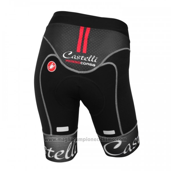 2017 Abbigliamento Ciclismo Donne Castelli Nero e Bianco Manica Corta e Salopette
