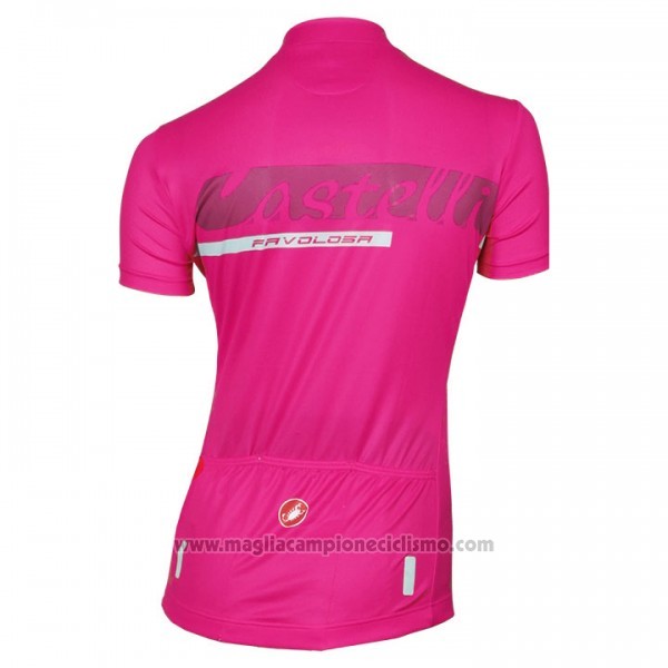 2017 Abbigliamento Ciclismo Donne Castelli Rosa Manica Corta e Salopette