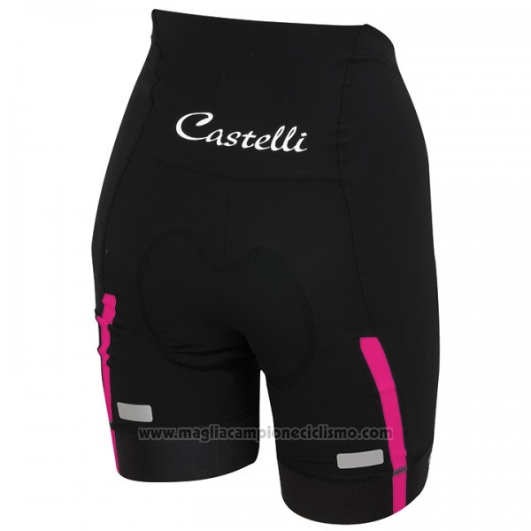 2017 Abbigliamento Ciclismo Donne Castelli Rosa Manica Corta e Salopette