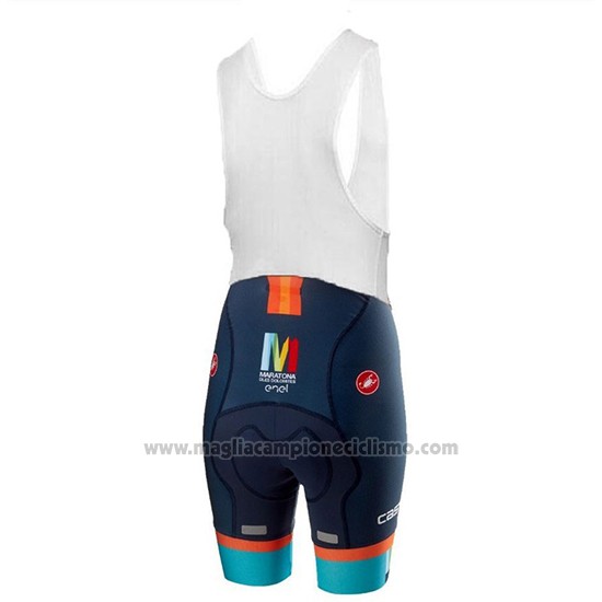 2018 Abbigliamento Ciclismo Donne Castelli Maratona Dles Dolomites-Enel Blu Arancione Manica Corta e Salopette
