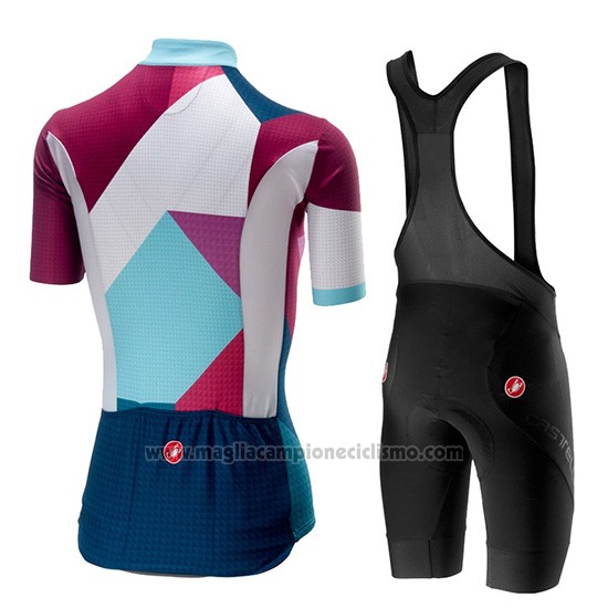 2019 Abbigliamento Ciclismo Donne Castelli Ventata Rosso Verde Manica Corta e Salopette